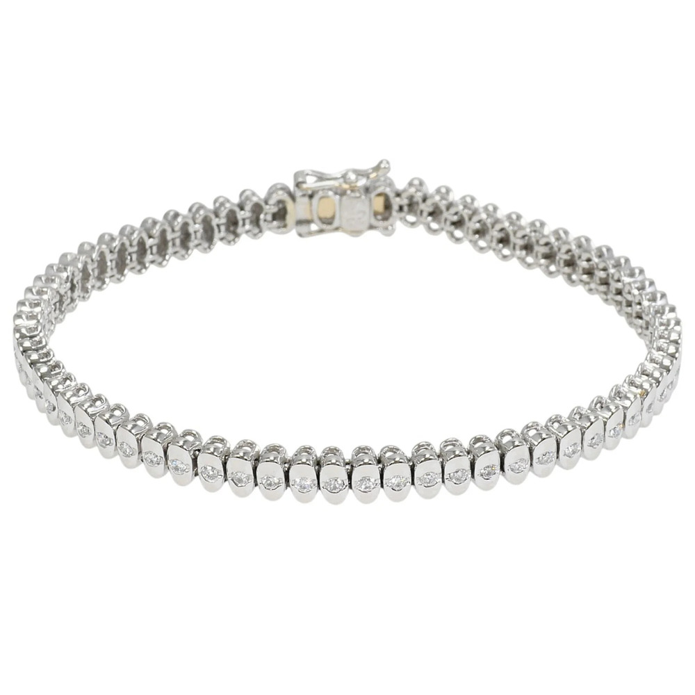PT900 Platinum 18K White Gold Bracelet with 1.00ct Diamond, Total Weight 21.5...